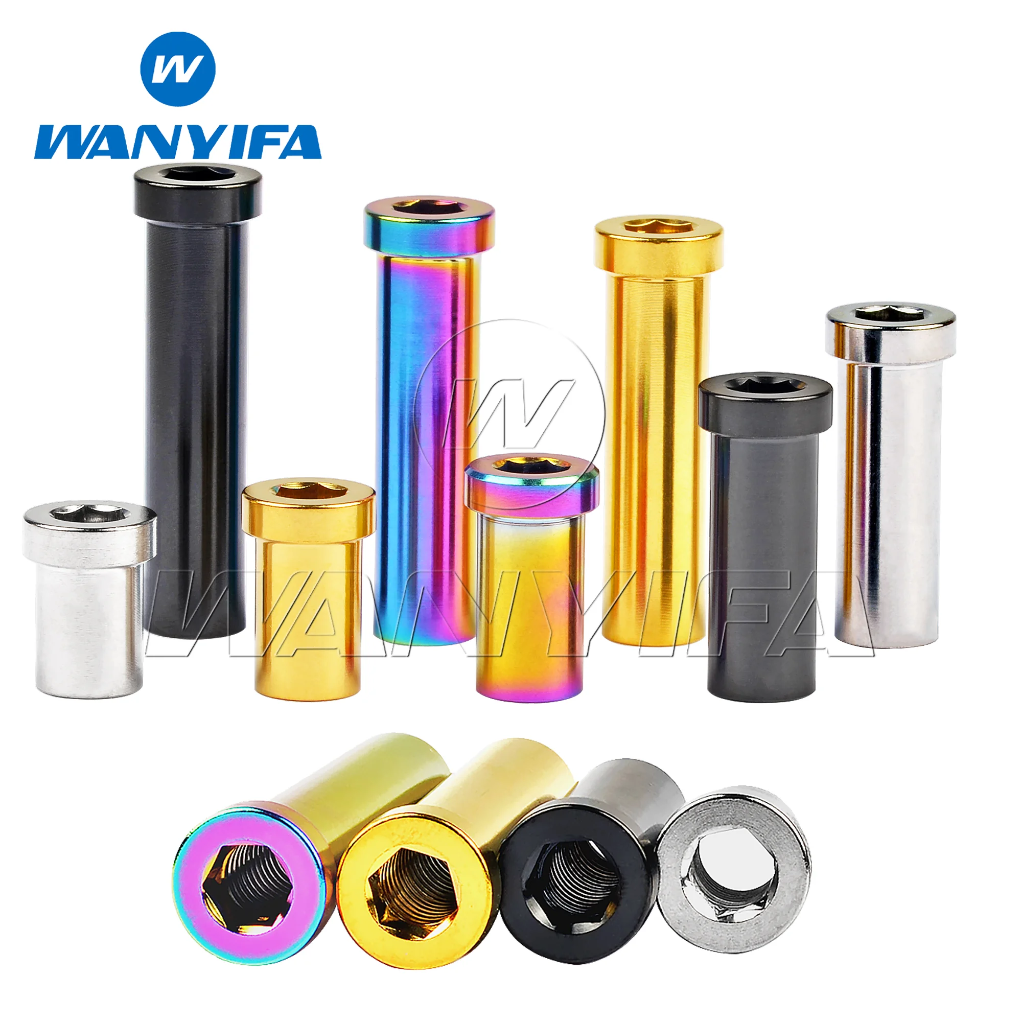 Wanyifa M6 Titanium Nut Full Length 13/15/17/21/23/25/31.5/33/35/37mm for Road Bicycle Brake Caliper C Clamp Fix Ti Parts