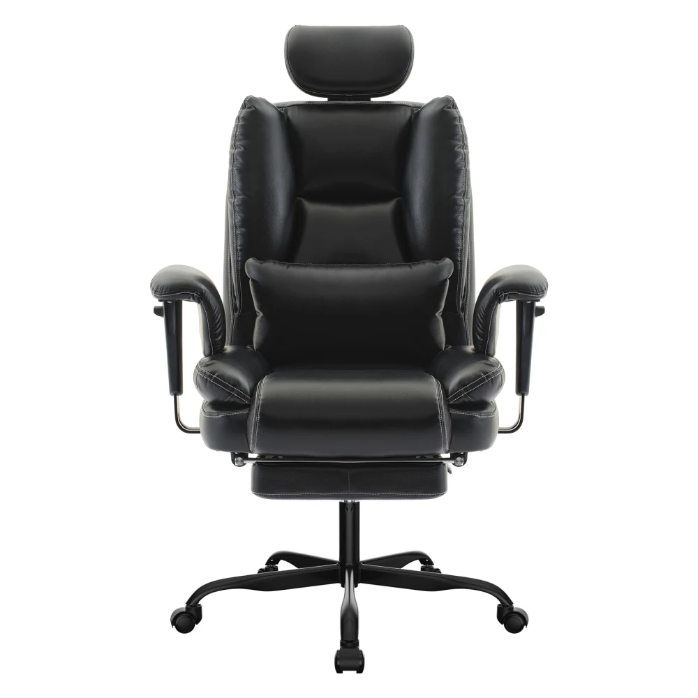 

Офисный стул, эргономичный компьютерный стул из искусственной кожи, 200 кг, с поясничной поддержкой и высокой спинкой, эргономичный настольный стул