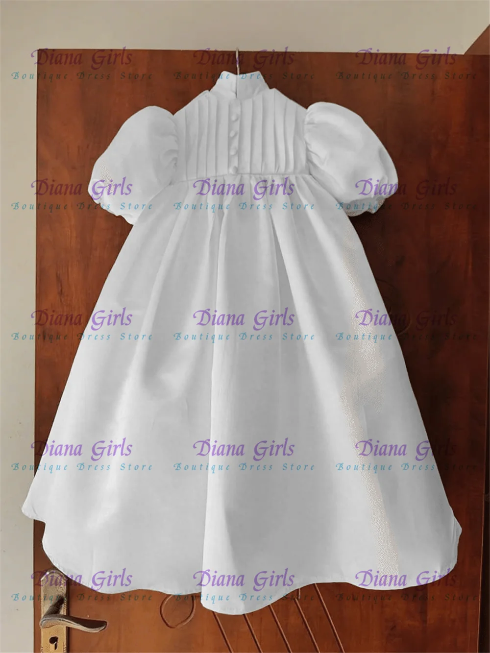 Lovely Quality Ivory Flower Girl Dress Satin Fluffy For Little Girls Birthday Party Evening Baptism Gown Customizable Color Size image 6