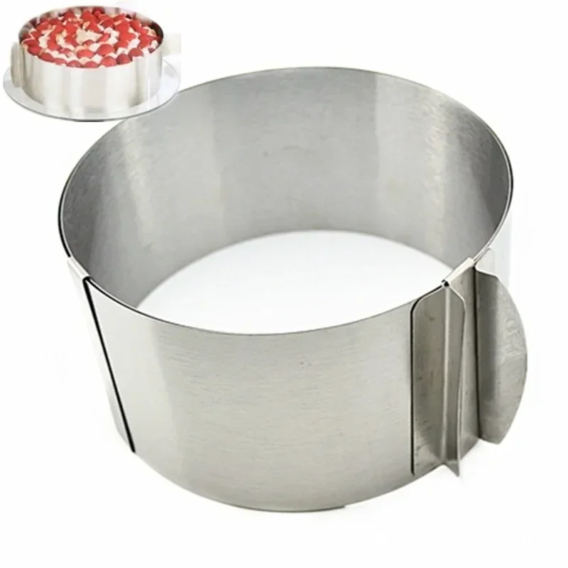 

16-30 см выдвижной круг из нержавеющей стали, кольцо для мусса, набор инструментов для выпечки, размер формы для торта, регулируемый размер, инструменты для украшения десертного торта
