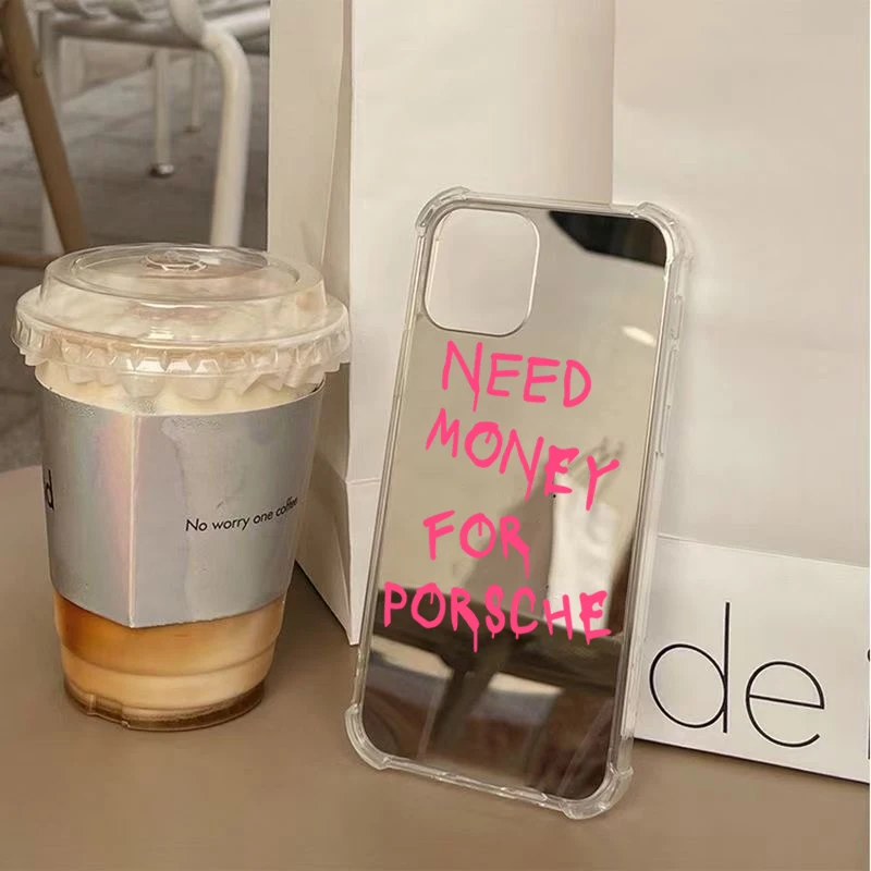 Funda acrílica de espejo con grafitis y personajes para iPhone 17 16 11 12 13 14 15 Pro Max XS X XR 7 8 Plus, a prueba de golpes 2