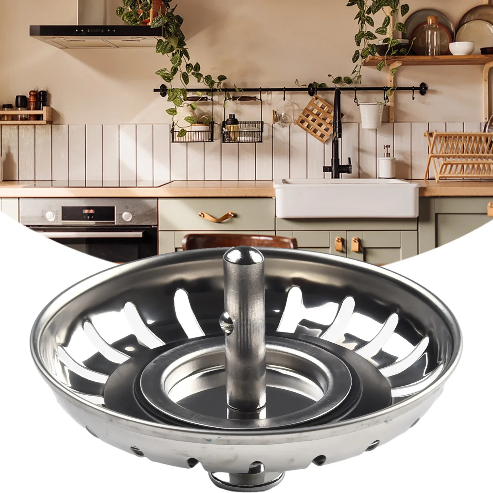 Tapón colador para fregadero de cocina, tapón de desecho de acero inoxidable, filtro de desodorización, accesorios de cocina