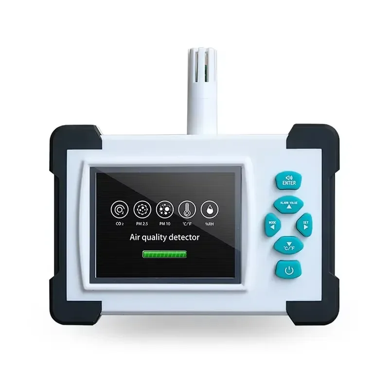7-In-1 multifunctional air quality monitor with temperature, humidity, CO2 data loggers for outdoor and indoor gas detection