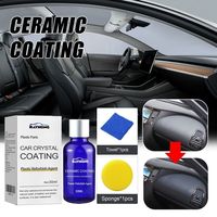 Car luxury interior dashboard refurbished with crystallization liquid cleaning and coating cleaner