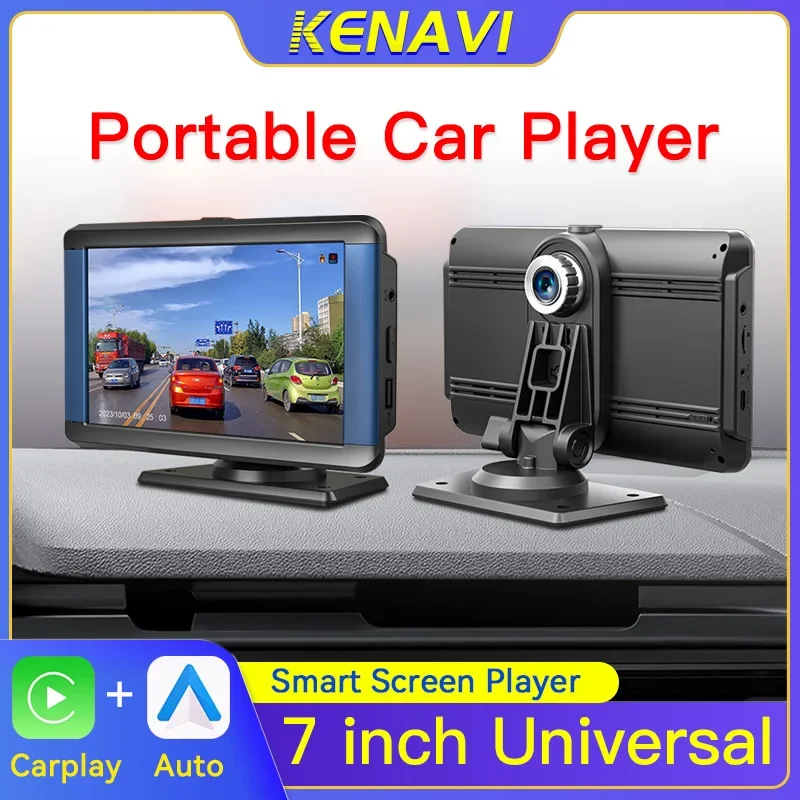 

7 Inch Portable Car MP5 Player Stereo Radio Carplay Android Auto Touch Screen BT FM Universal Multimedia Monitor With Dash Cam