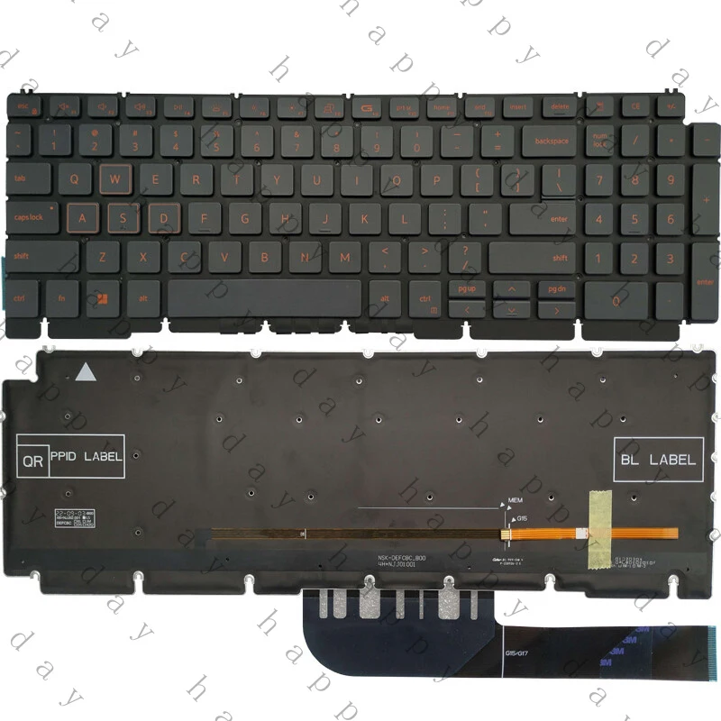 

A+ NEW For DELL G15 5510 5511 5515 5520 Laptop US Keyboard Backlit 0H4XRJ