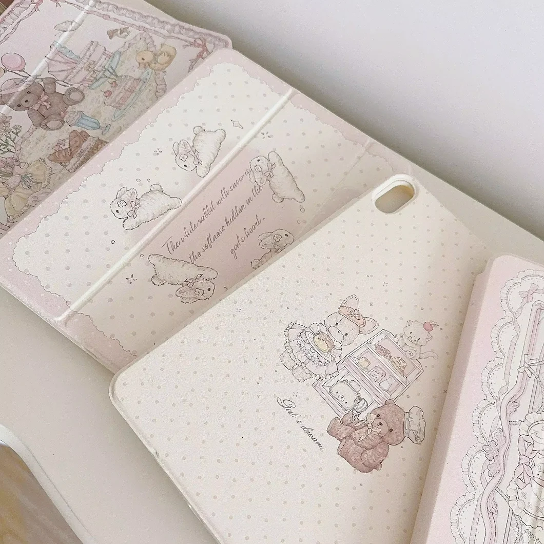 Pink Gradient Bunny DoCover For iPad 10th 11th Gen 2025 7/8/9 10.2'' Case For Air 4 5 6 7 11 For Air 2 9.7 Pro 11 Mini 6 7