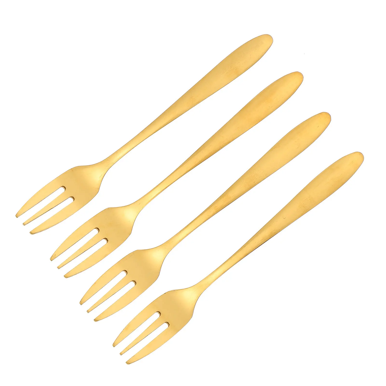 4Pcs Fruit Forks Stainless Steel Cake Forks Three Prong Food Picks for Birthday Party Dessert Snacks and Salads