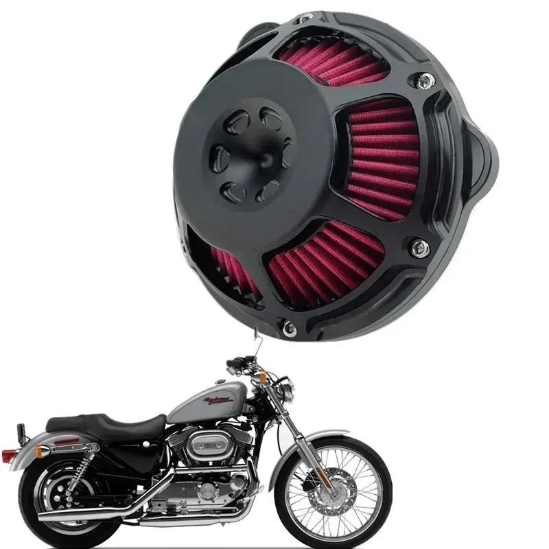 for Harley XL Sportster 883 1200 Softail Dyna Touring Motorcycle Air Cleaner Cnc Filter Cut Intake Aluminum Black Cover