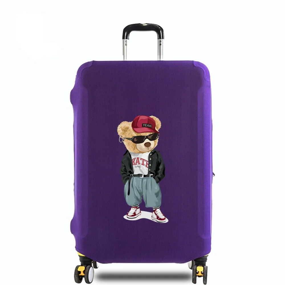 Travel Luggage Cover for 18-32 Inch Trolley Case Suitcase Case Elastic Dust Cover Bear Printing Series Traveling Accessories