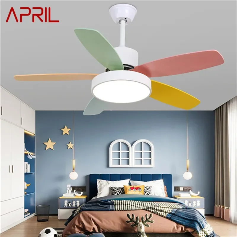 APRIL Modern Fan Light Luxury Living Room Restaurant Bedroom Study LED Ceiling Fan Light Remote Electric Fan Light