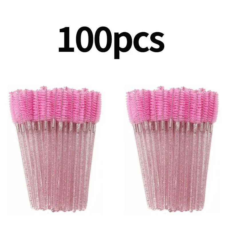 100pcs Disposable Eyelash Brushes Spoolies for Makeup