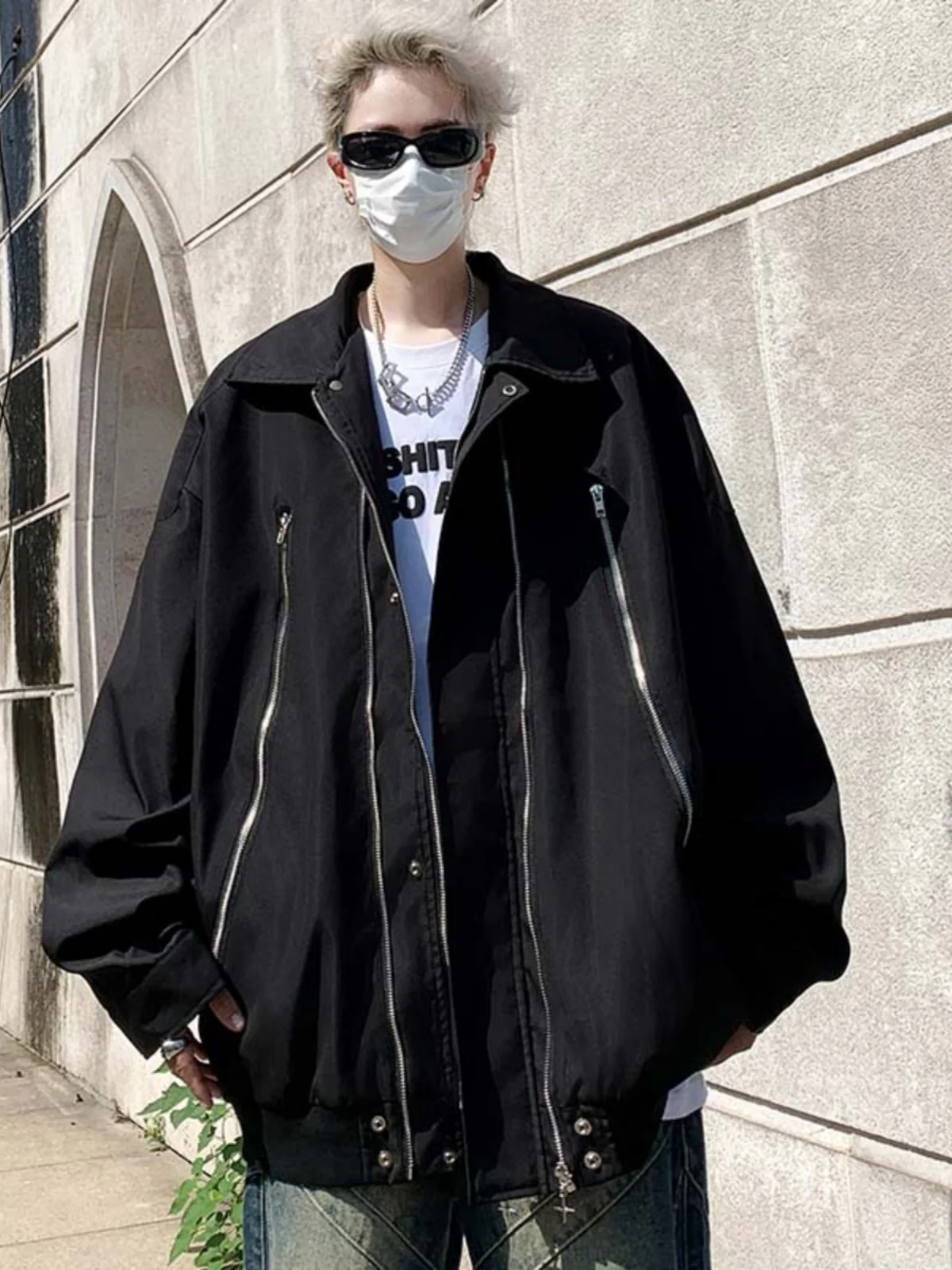 

Весенне-осенняя куртка с воротником на молнии для мужчин, повседневная, модная, спортивная, для подростков, в американском стиле, ветрозащитная, с длинными рукавами