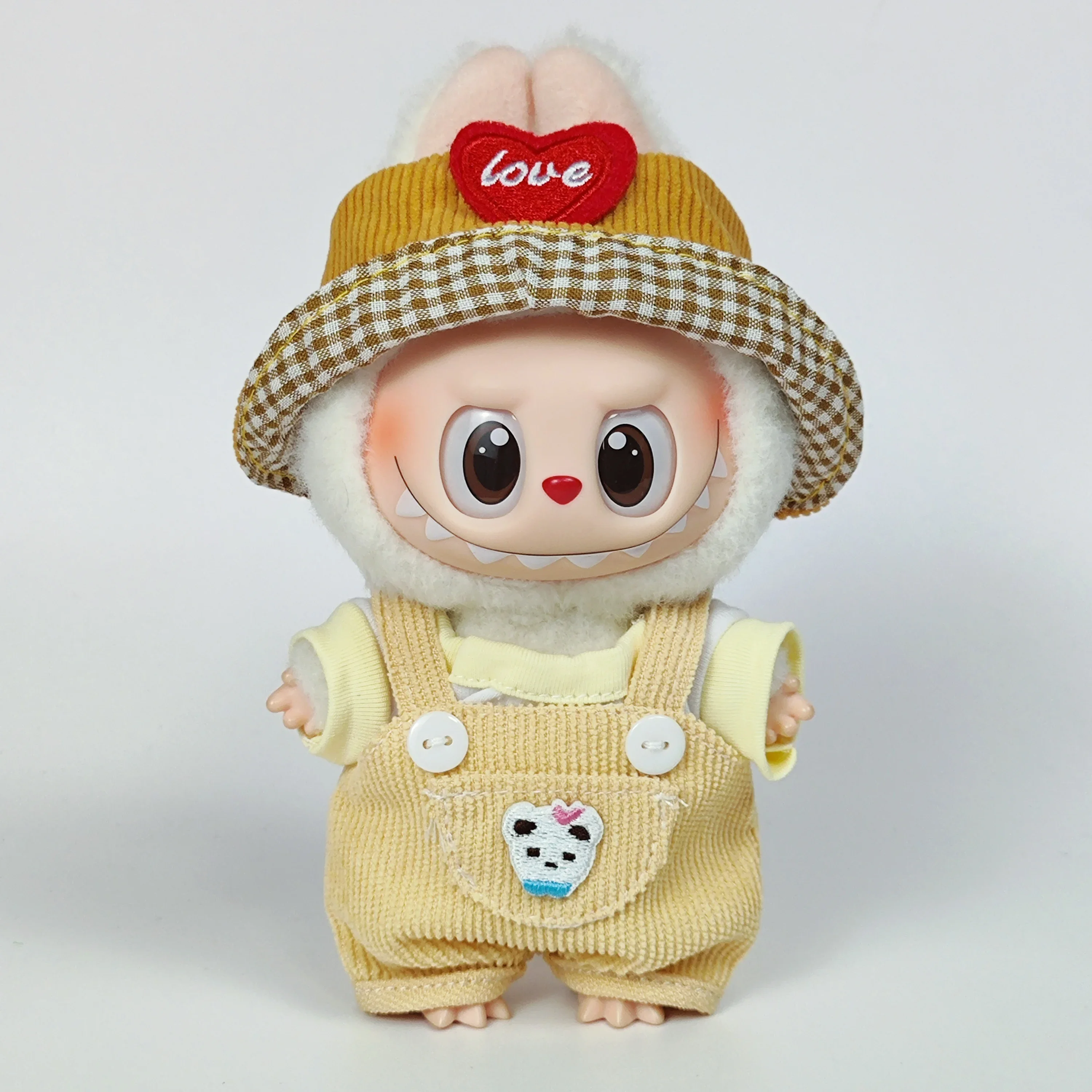 เสื้อผ้าสําหรับเสื้อผ้าตุ๊กตา Labubu และอุปกรณ์เสริม V2 V1 ชุดตุ๊กตาผ้ากํามะหยี่ ชุดเอี๊ยม กางเกง หมวก ของเล่นเด็ก ของขวัญเด็กผู้หญิง