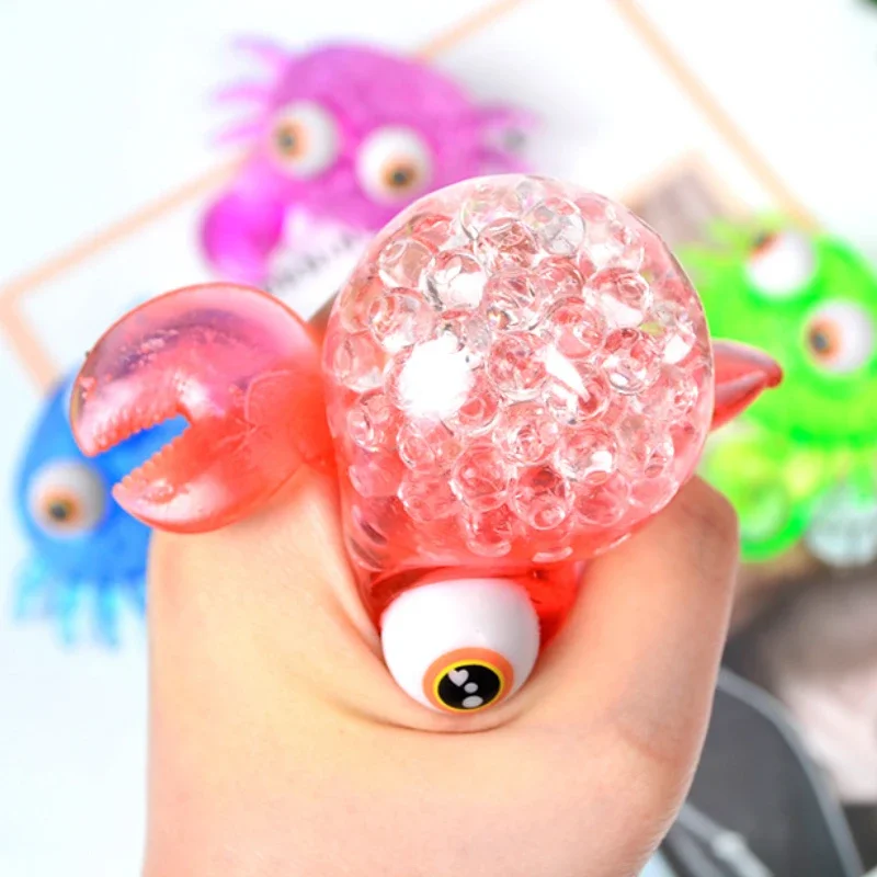 1Pcs Random Color Creative Crab Stress Water Balls Toy Simulated Crab Squeeze Toys Kid Adult Decompression Sensory Toy