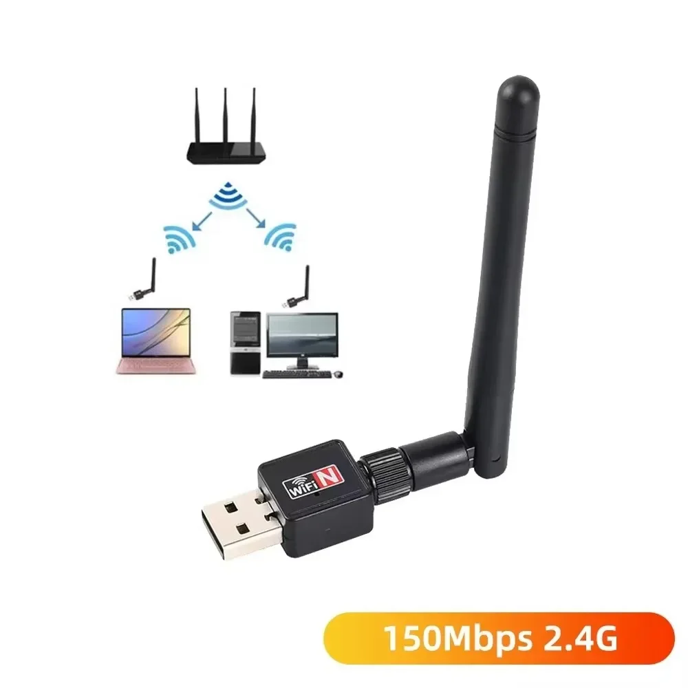 

Мини-USB Wi-Fi адаптер 150 Мбит/с 2,4 ГГц USB-антенна 802.11n/g/b Беспроводная сетевая карта Ethernet USB-ключ LAN ПК WiFi-приемник
