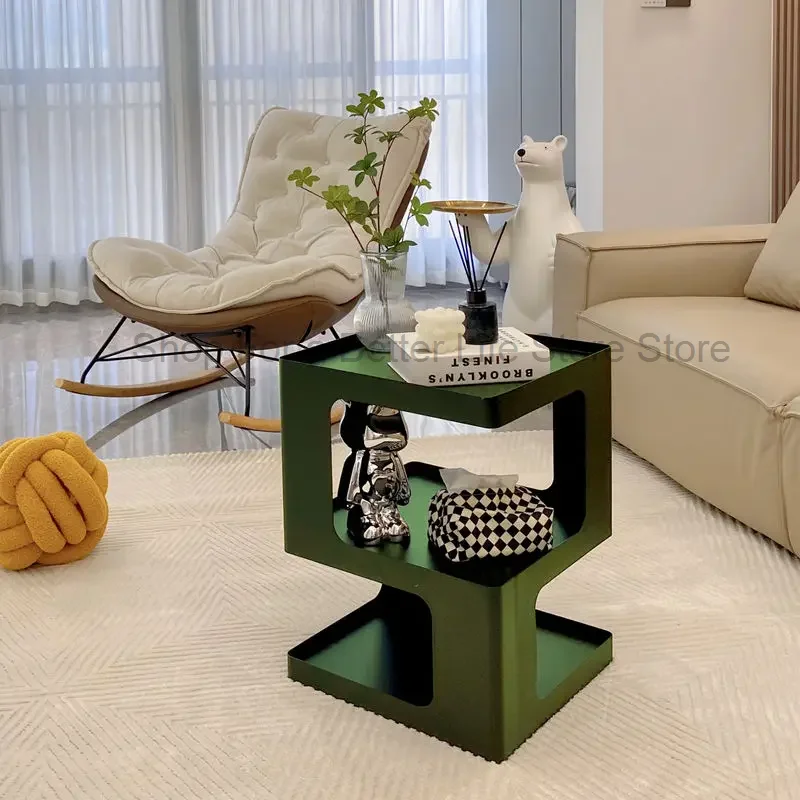 

Modern Sofa Side Table Nordic Simple And Light Luxury Living Room Iron Art Board Small Tea Corner Table Bedside