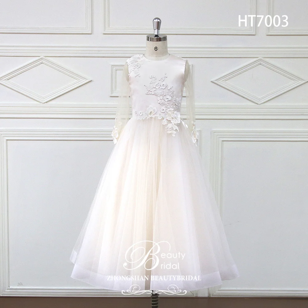 White Ivory  Lace Flower Girls Dresses For Wedding Pleated Ruffles Girls First Communion Dresses Girls Special Occasion Dresses