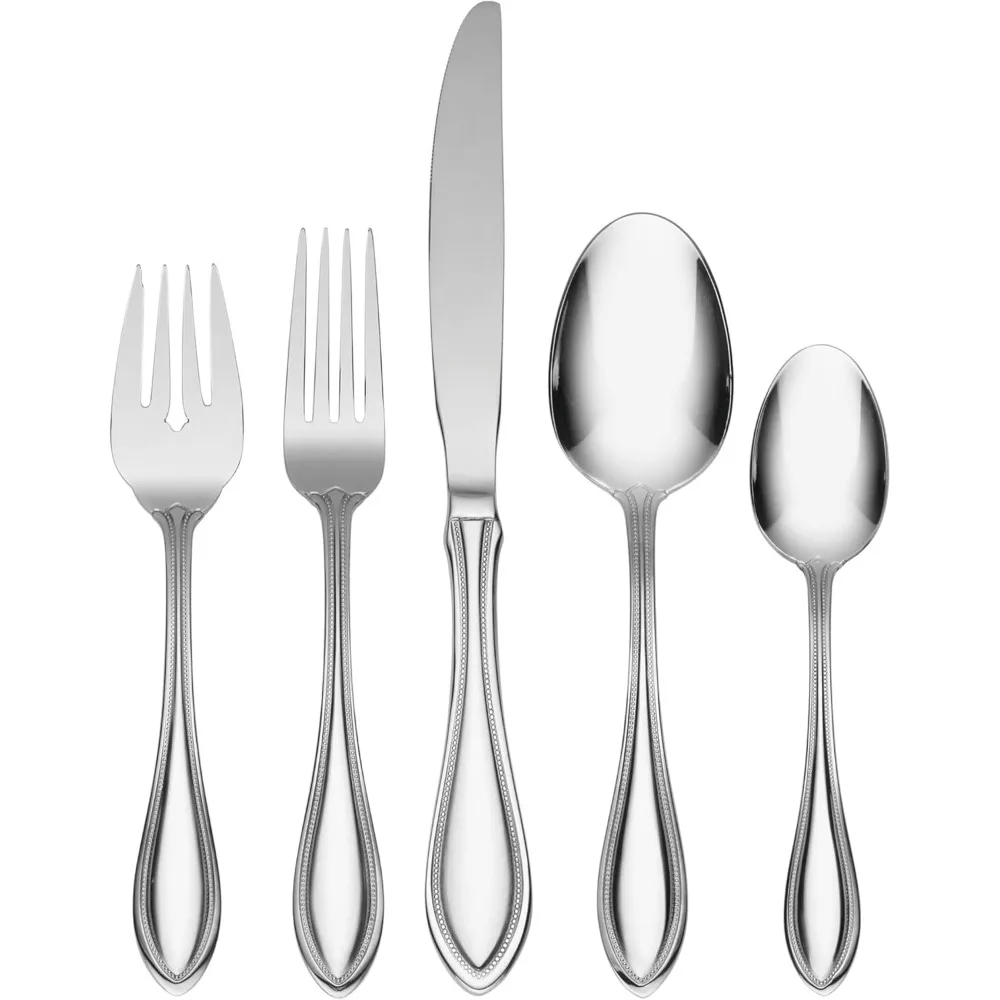 

Oneida 45-Piece American Harmony Stainless Steel Flatware Set for 8 with Serving Tools