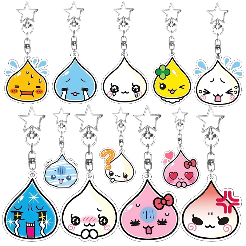 

Аниме-брелок в виде капли воды, милый акриловый декор, звезда, для девочек, мальчиков, студентов, кавайный, для сумки, подарок, аксессуар