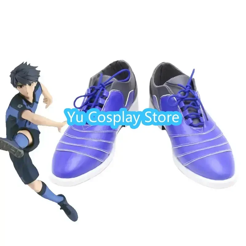 Anime BLUE LOCK Cosplay Shoes Isagi Yoichi Chigiri Hyoma PU Leather Shoes Halloween Carnival Boots Custom Made