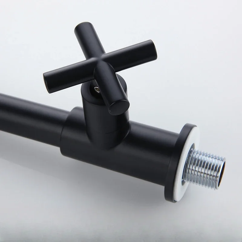 Bathroom Single Cold Sink Faucet Brass Material Wall Mounted Quick Open Bathroom Water Tap Matte Black, Brushed Gold, Chrome