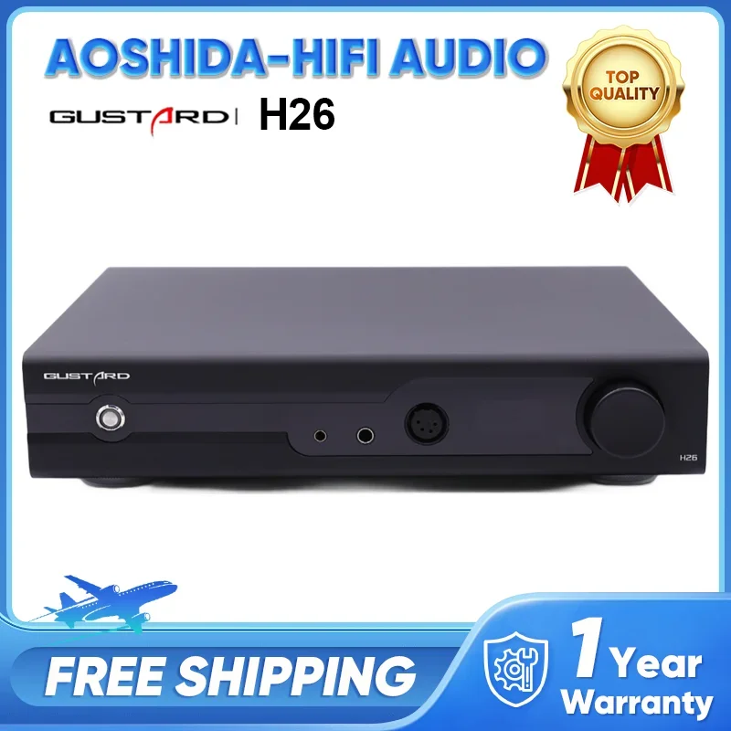 Gustard H26 Fully Balanced Discrete Class A Amplifier H26 Headphone Amplifier 2 Gains with Remote Control Dual Op-amps Preamp