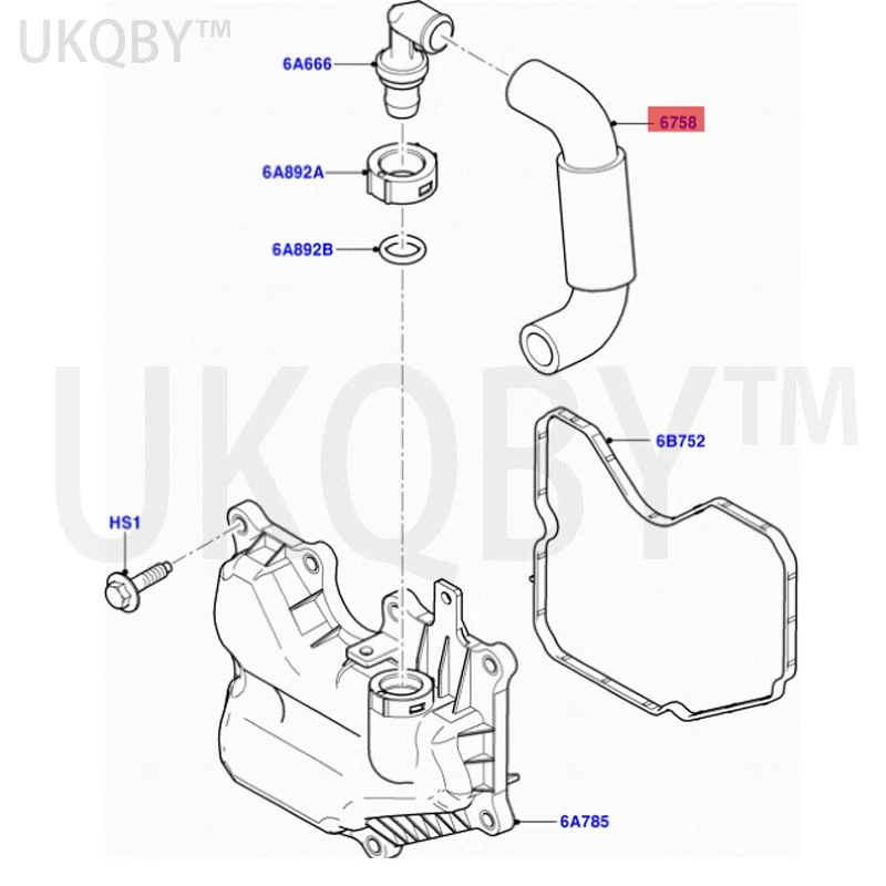 apply Mo nd eo 2.0/Fo x/Wi nn in g Exhaust pipe with clip 4M5G6758HA