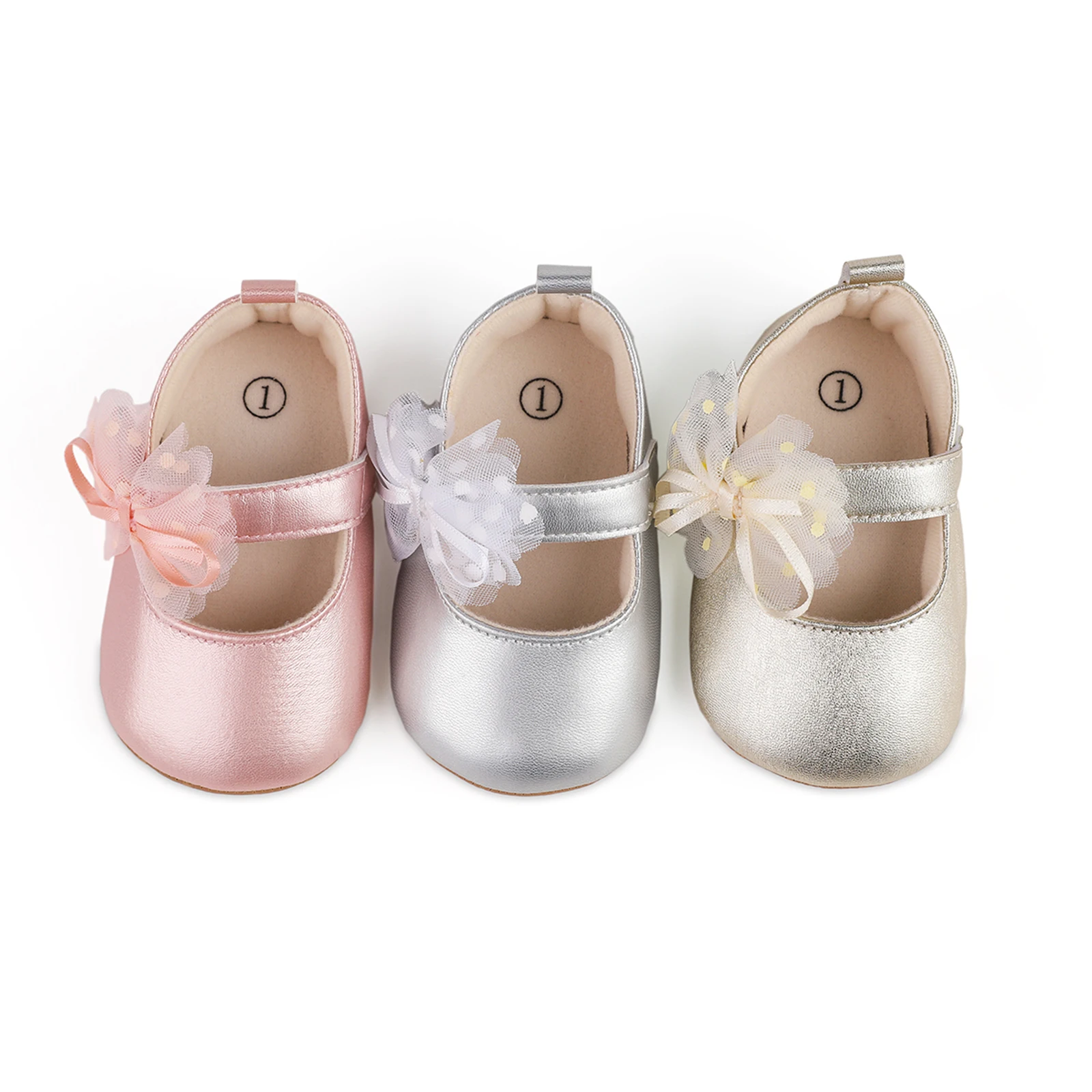 ma&baby 0-18M Baby Girl Shoes Newborn Infant Toddler Baby Princess Shoes Tulle Floare Pu Leather First Walkers