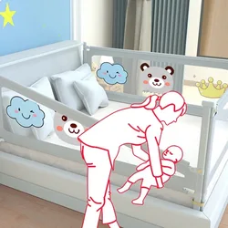 3 Pcs/Set Baby Bed Barrier Children Bedroom Cartoon Protector Kids Sleeping Rail Protective Anti-Fall Security Toddler Fence