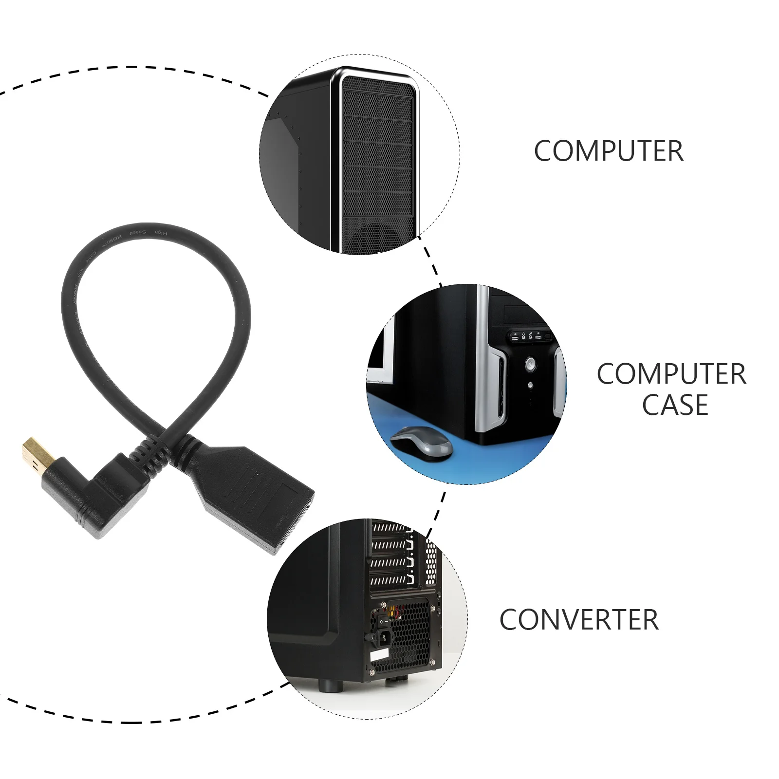 Câble d'extension Displayport, cordons mâles, adaptateur d'extension, télévision à Angle droit