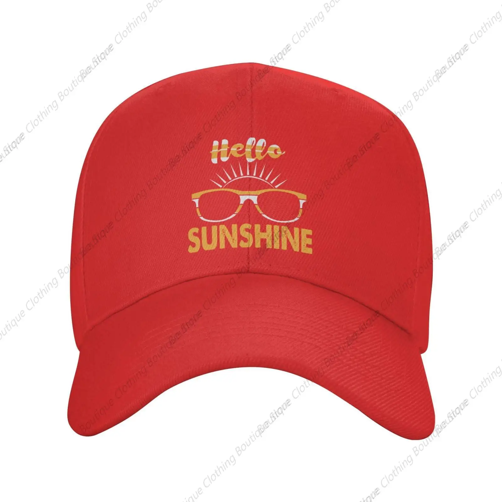 Hello Sunshine Baseball Cap for Men Women Dad Hat Classic Adjustable Golf Hats, Red