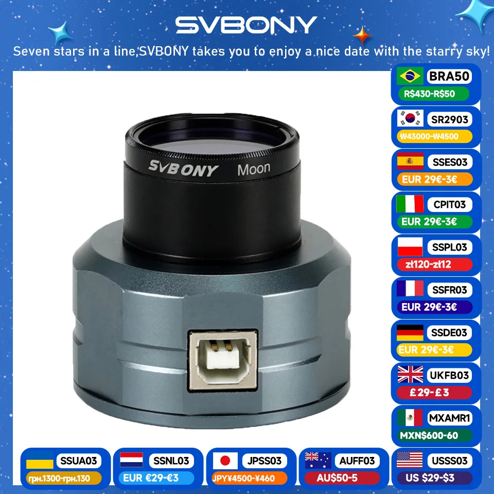 Svbony SV105/205 Astronomy Planetary Camera Telescope Camera 1.25'' CMOS Digital Eyepiece for Beginner Planetary Photography