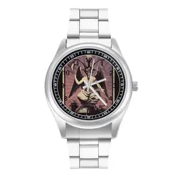 Baphomet Quartz Watch Witchcraft  Illuminati Occult Goat Stainless Photo Wrist Watch Teens Sports Original Wholesale Wristwatch