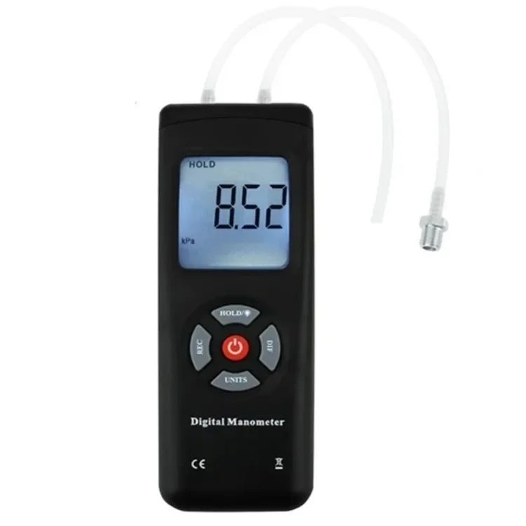 Digital Manometer Air Pressure Meter Portable Pressure Gauges Handheld U-type HVAC Air Vacuum/Gas Differential Pressure Meter