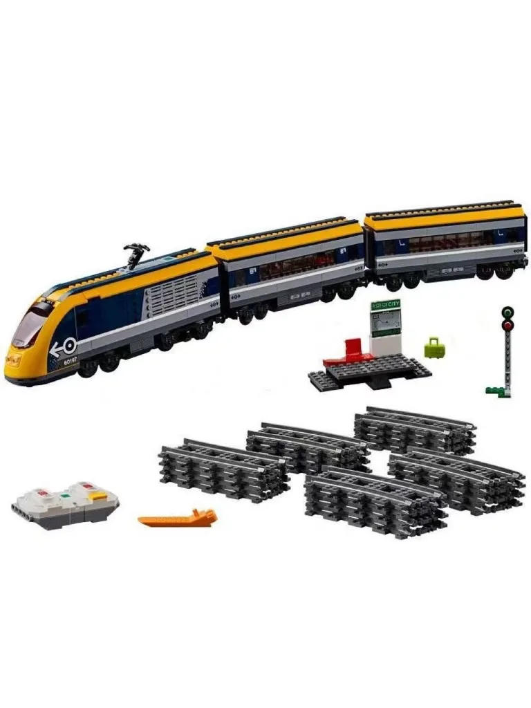 Afstandsbediening Stad Passagier Trein Compatibel met 60197 Treinstation Bouwstenen Speelgoed Bakstenen Volwassen Kinderen Verjaardagscadeaus - afbeelding 2