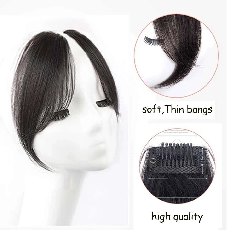 Synthetic Fake Air Bangs Hairstyle Tool Hair Clip Extension  Hair Fake Tassels Natural Wig Women Clip Bangs Tool Natural Wig