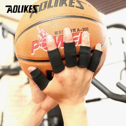 AOLIKES 10PCS/Lot Elastic Finger Sleeves Basketball Sports Safety Thumb Brace Protector For Volleyball Badminton Gym Health Care