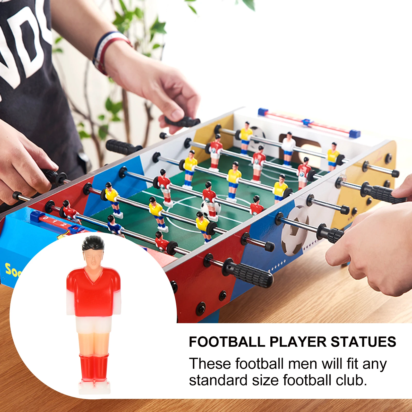 

11, гуманоидные кукольные игроки, яркие цветные замены для настольных футбольных машин, аксессуары, пластиковые мужские украшения для футбола