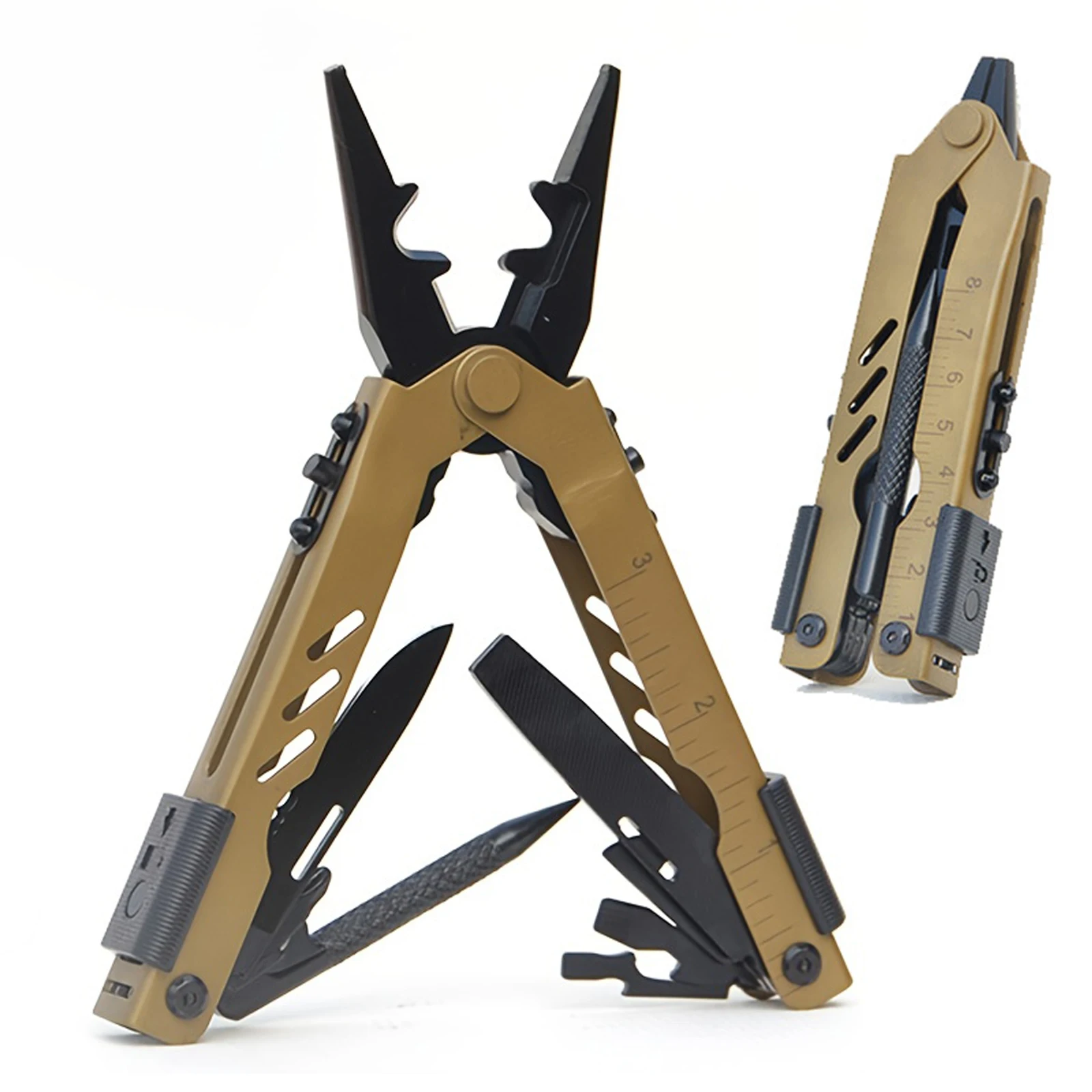 

Factory-Priced Stainless Steel Multifunctional Hand Pliers OEM Supported Slide Switch Knife Screwdriver Folding Pliers Metric