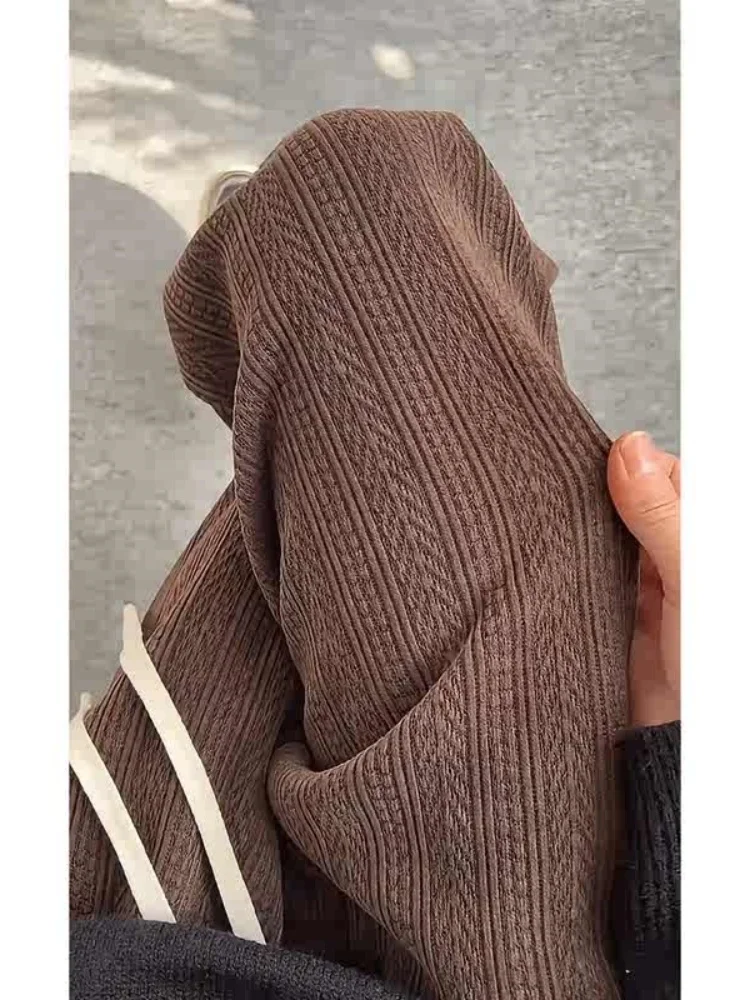 

Thiened Fce мужские прямые брюки кофейного цвета с рисунком пшеницы повседневные спортивные штаны в стиле ретро американский сле зимняя одежда