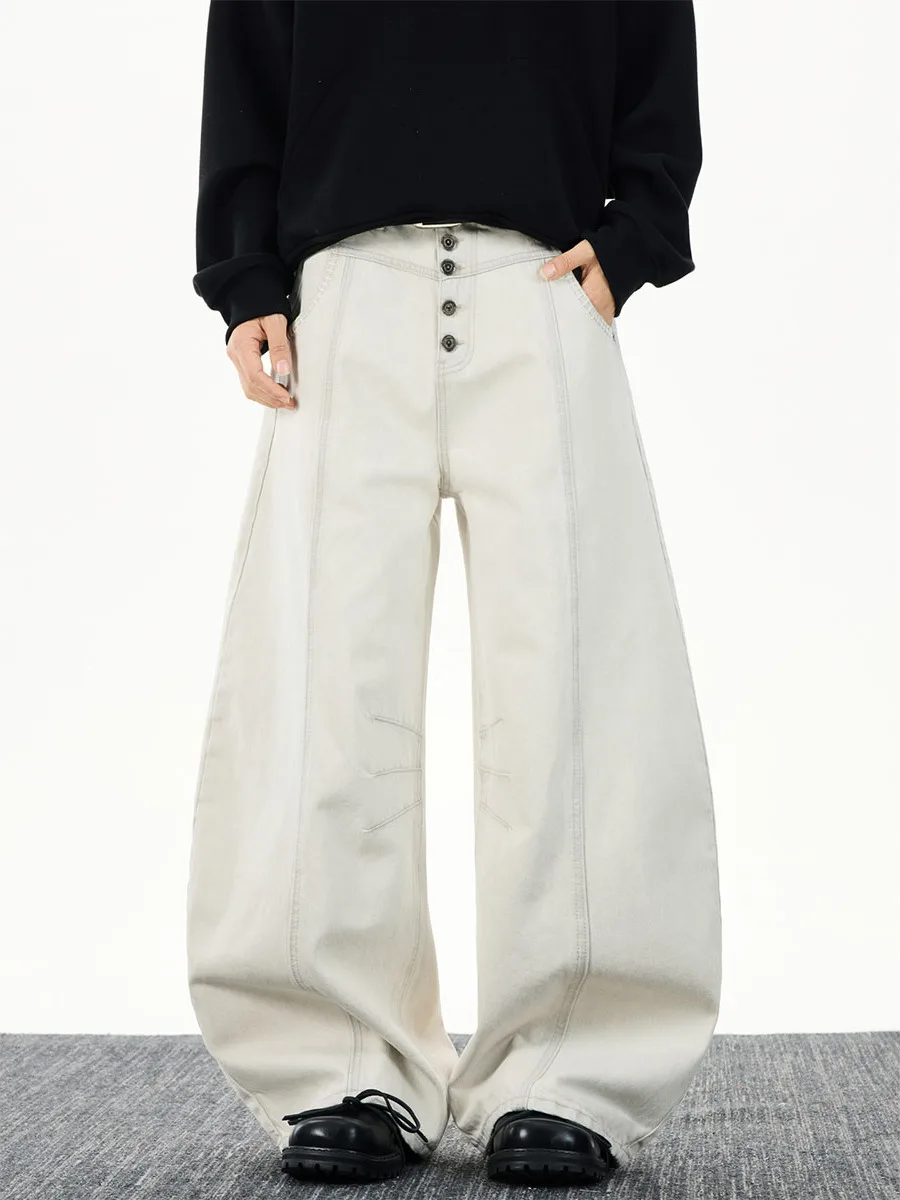 

Мужские джинсы прямого кроя с дизайнерским декором, повседневные, из денима, со средней посадкой, на пуговицах, молодежные, модные, осень-зима-весна, американский стиль