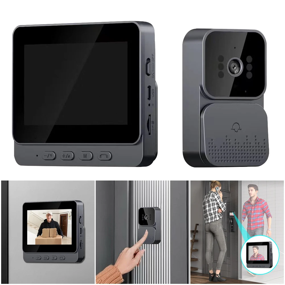 Video Doorbell Video Intercom Wireless Door Bell 1080P IR Night Vision Eye Peephole Camera 2.4G for Villa Home Office Apartment