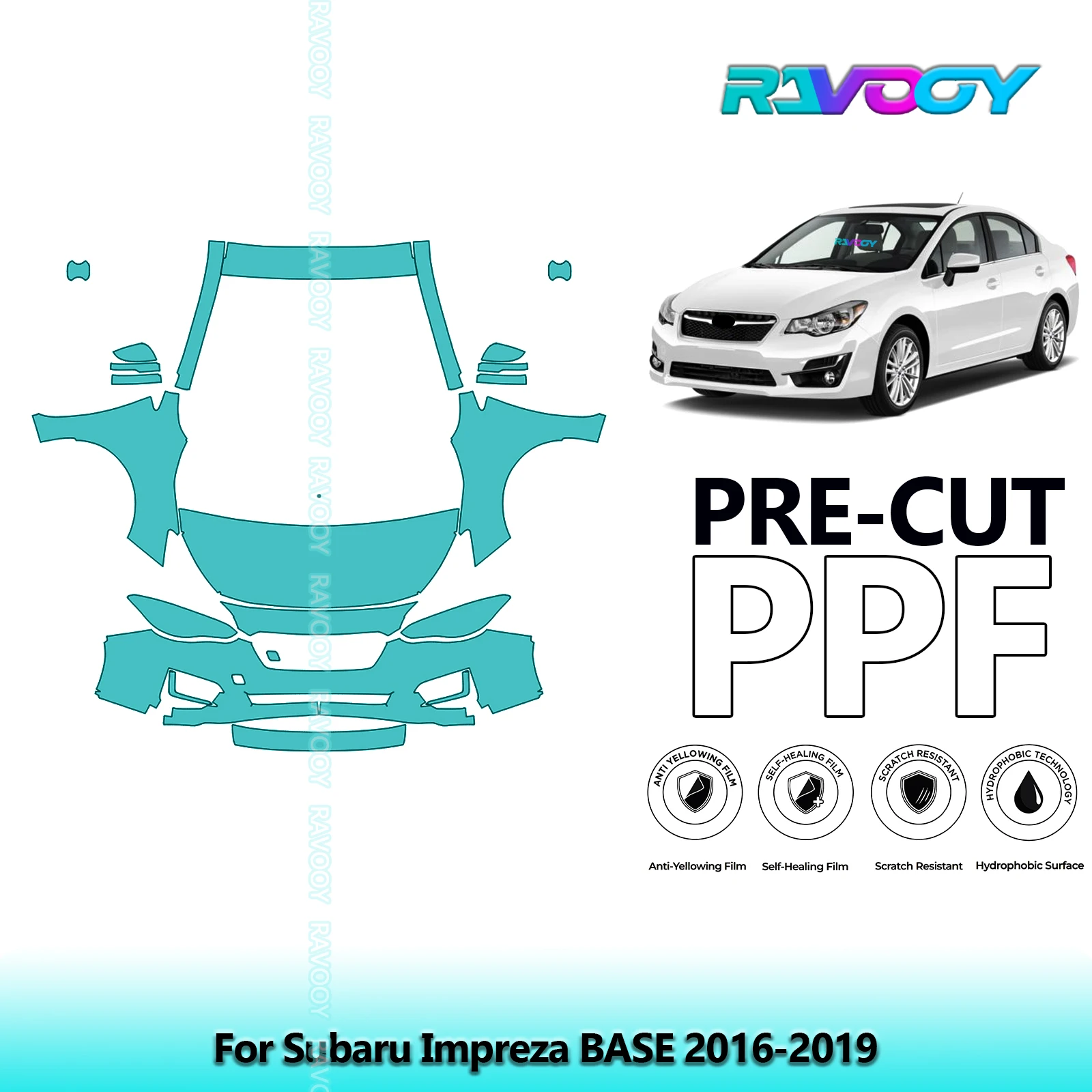 

Car Front Kit Clear Bra Precut PPF Paint Protection Film For Subaru Impreza BASE 2016-2019