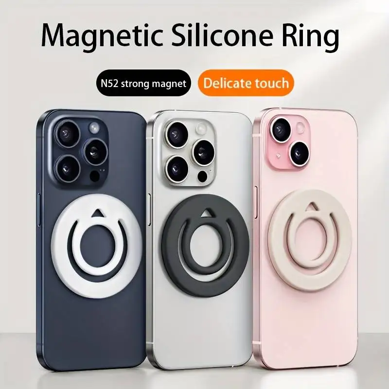 Magnetic Silicone 휴대폰 거치대  그립톡  Grip Phone Holder MagSafe] [Powerful Grip] for iPhone 15/14/17Pro Max 17Air / Android