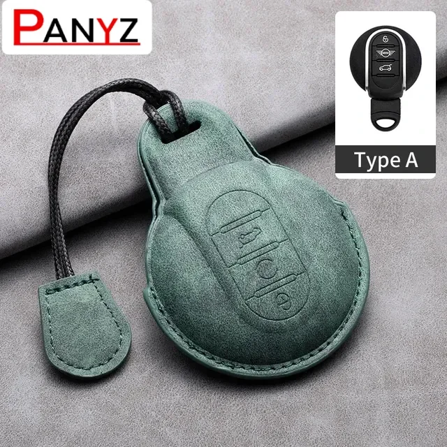 

For BMW MINI COOPER S ONE JCW F54 F55 F56 F57 F60 CLUBMAN COUNTRYMAN Suede Leather Car Remote Key Case Keychain Auto Accessories