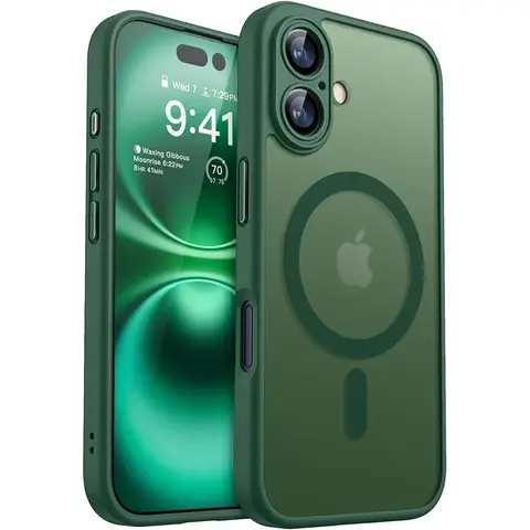 Magnetic Matte Translucent Armor Shockproof Case For iPhone 17 16 15 14 13 12 11 Pro Max Plus Magsafe Wireless Charge Cover2026