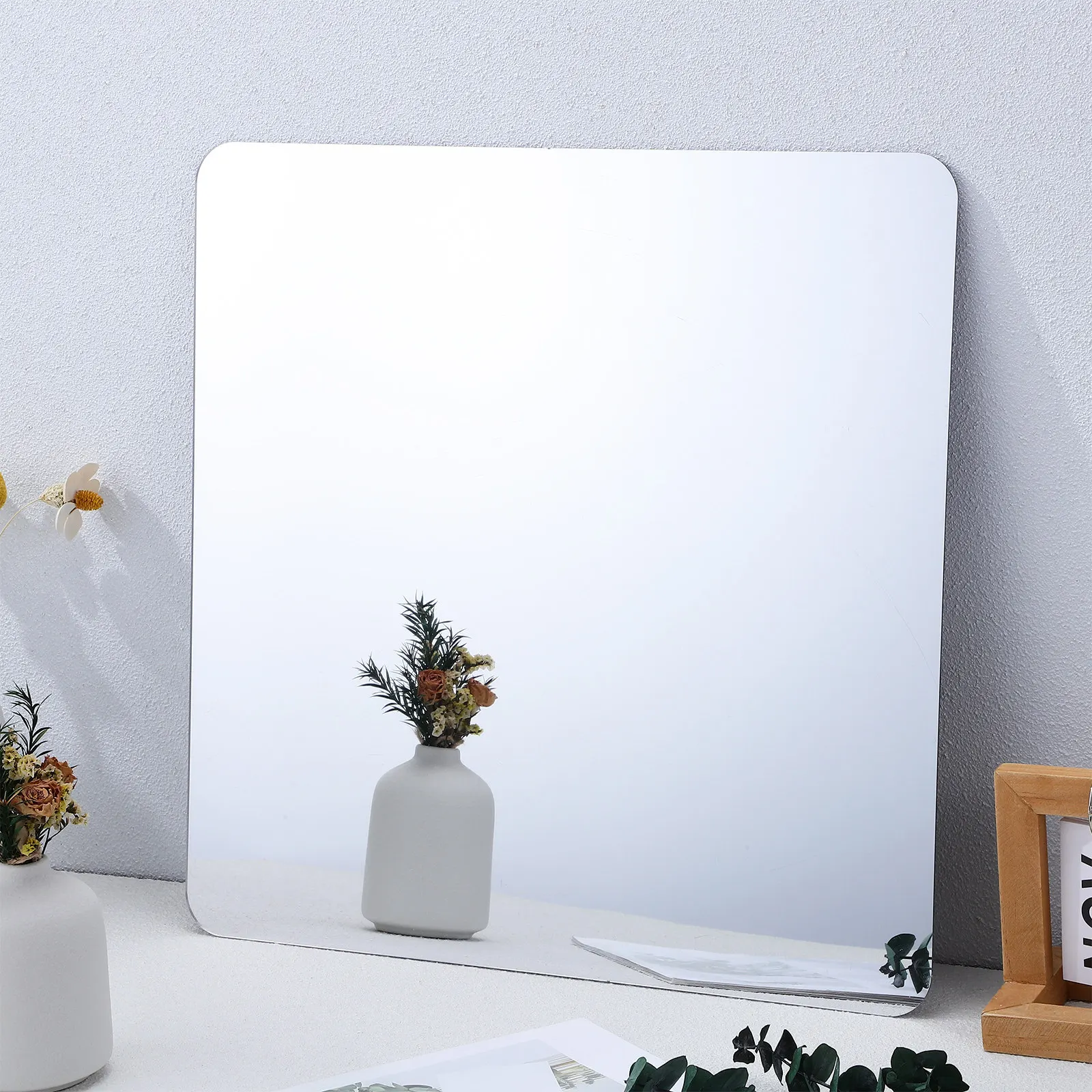 Adhesive Wall Mirror Sheet Acrylic Makeup Mirror Wall Decor Hanging Mirror Home Wall Decoration Bathroom Mirrors For Dressing