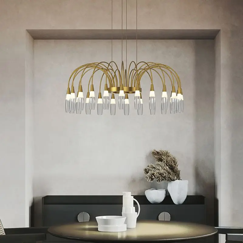

chandelier Italian designer lamp modern simple light luxury multi-head lamp