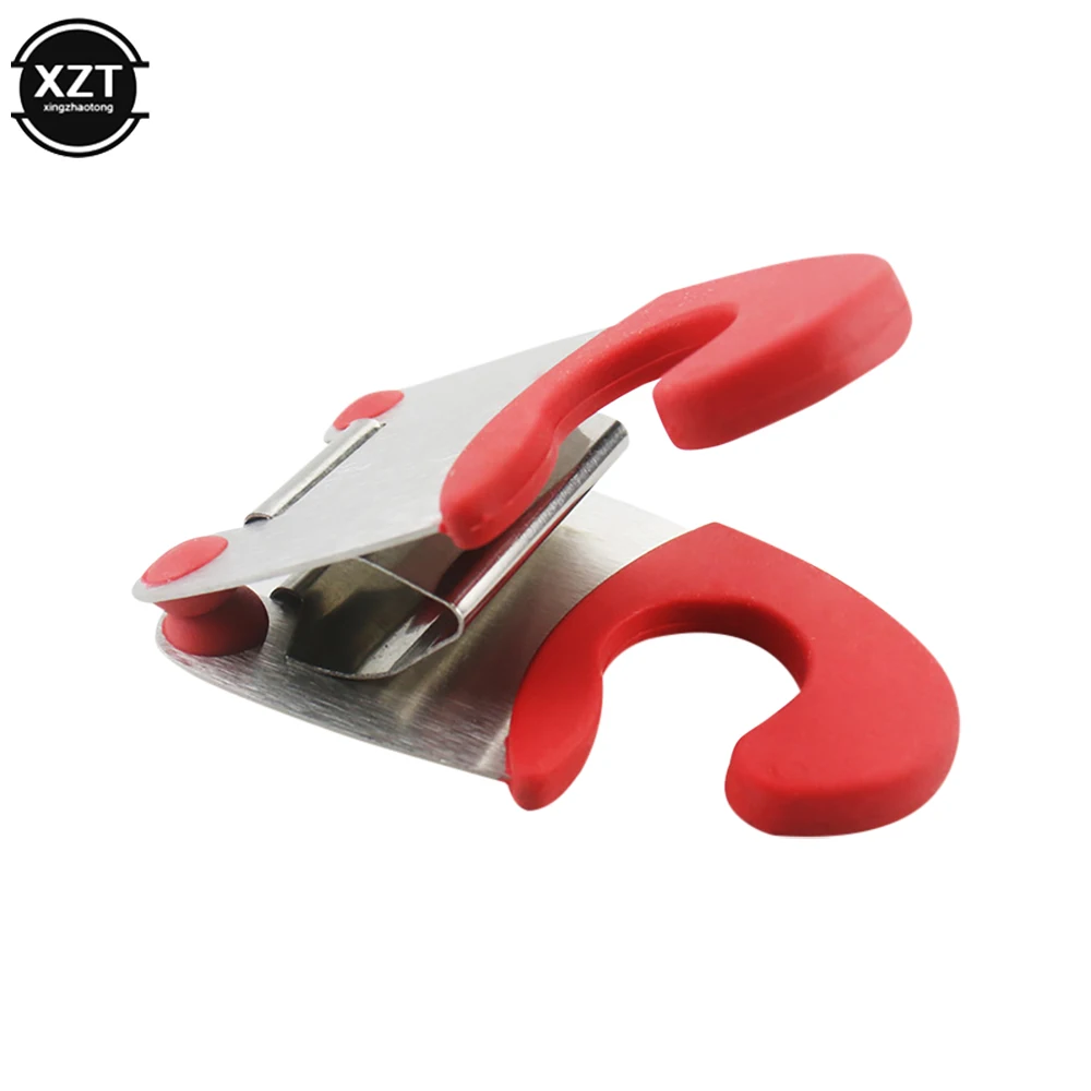 1 pçs clipe de fixação de panela de sopa de aço inoxidável clipes laterais de borracha anti-escaldante colher titular gadgets de cozinha